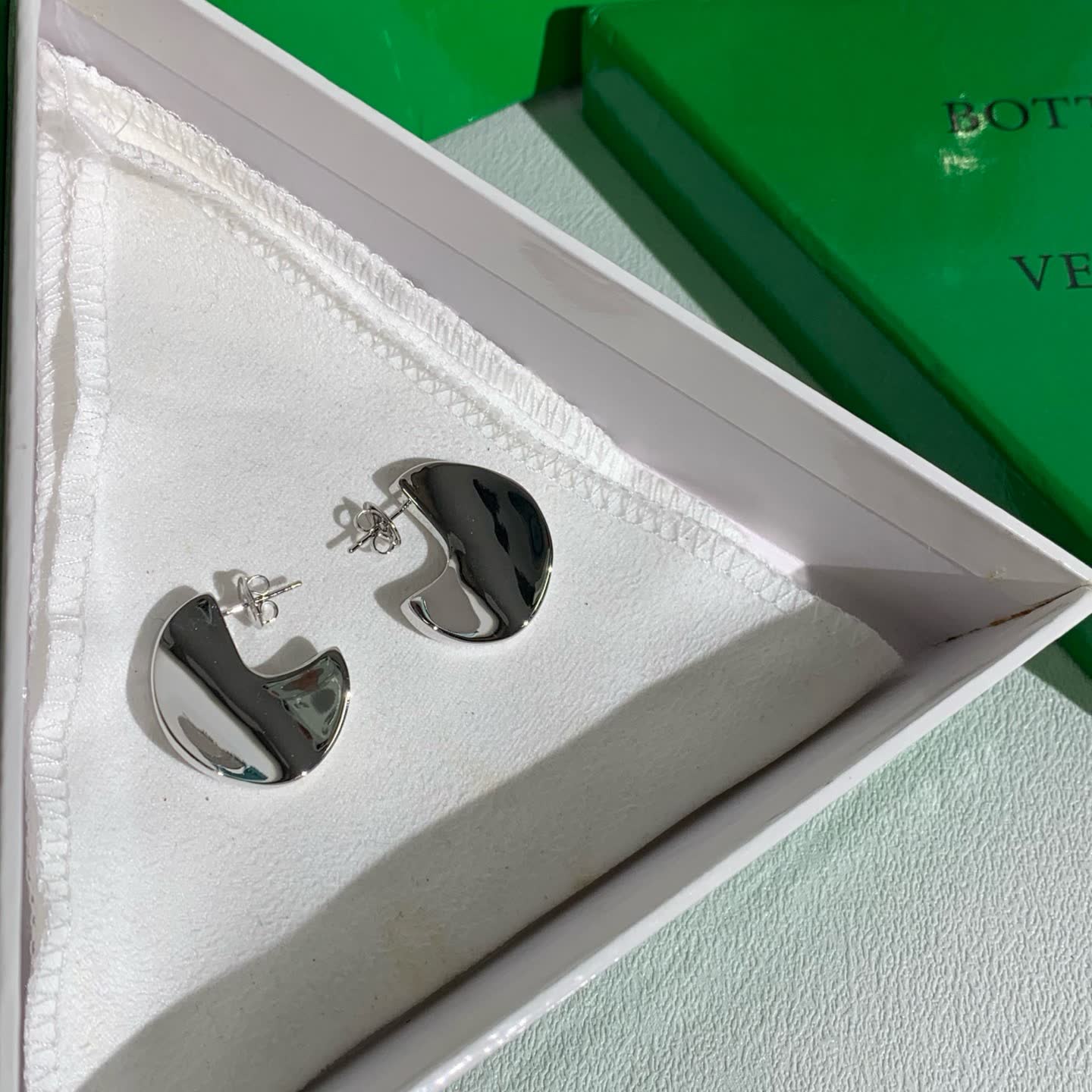 Bottega Veneta Silver Hoop Earrings